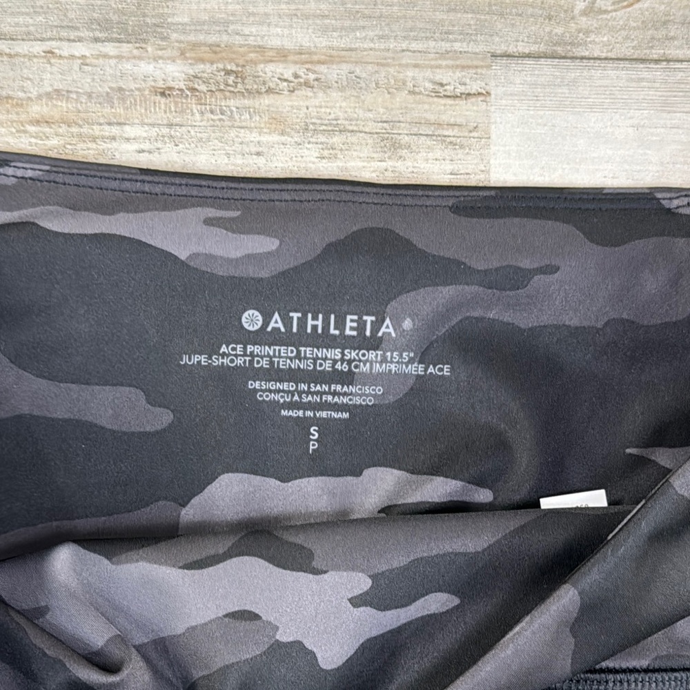 Athleta Match Point Black Camouflage Women's Skort with built in shorts - Picture 10 of 15